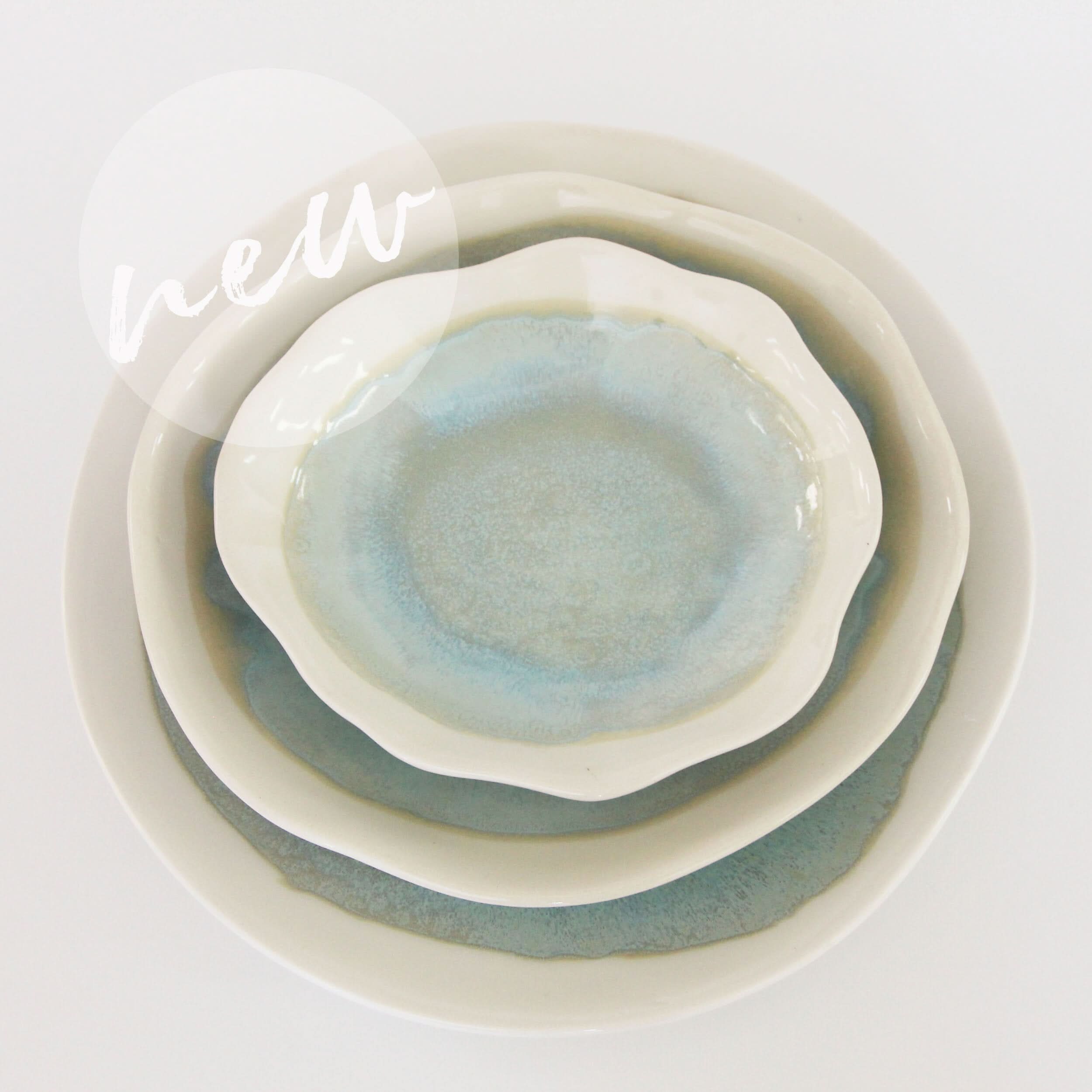 prodigalpottery Ceramic Sea Spray Set Artisan Dinner Set