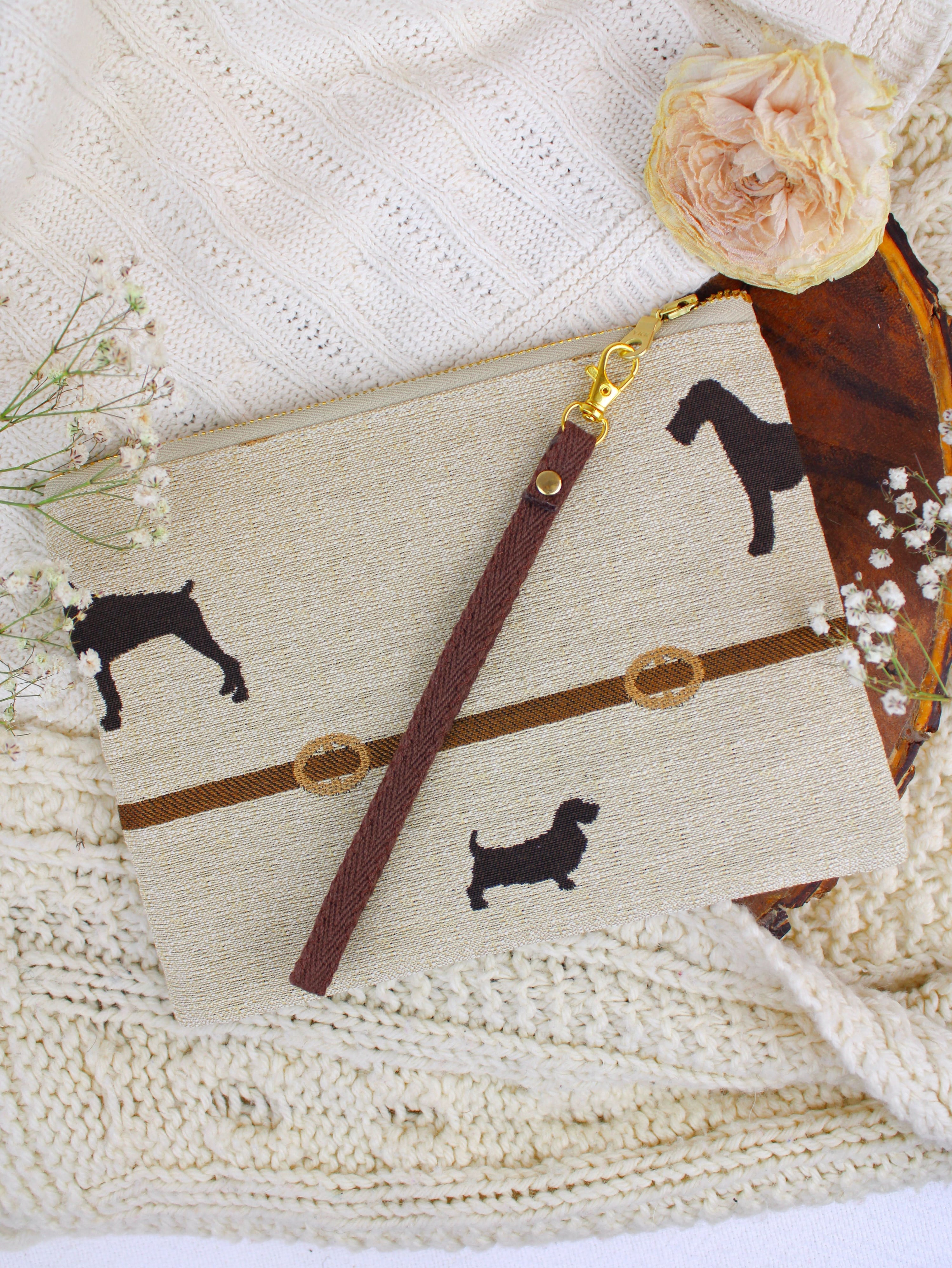 Ash &amp; Rose handbag Dog Walk Wristlet Purse