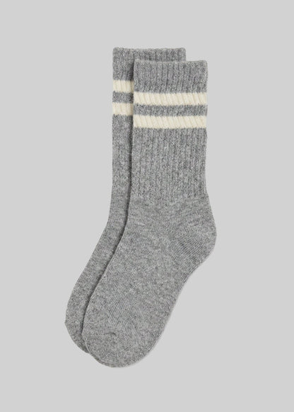 American Trench Retro Sock Heather Grey/Natural / One Size The Retro Double Stripe