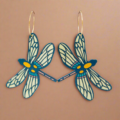 70s Dragonfly Hoops - My American Goods