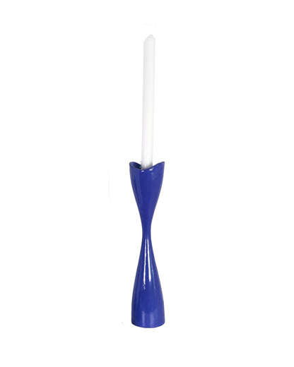 Tulip Candlestick Holders in Dutch Boy Blue