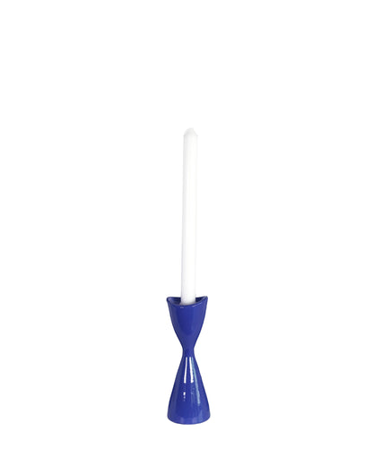 Tulip Candlestick Holders in Dutch Boy Blue