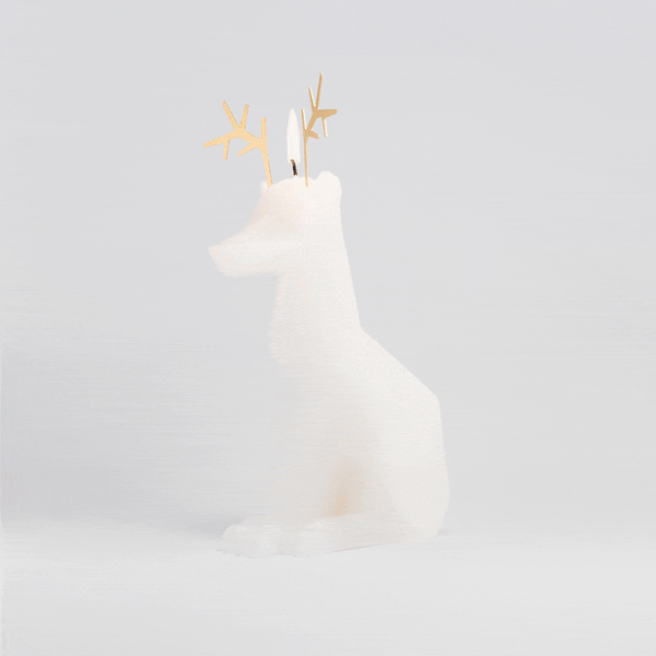 PyroPet Dyri Reindeer Candle - White - My American Goods
