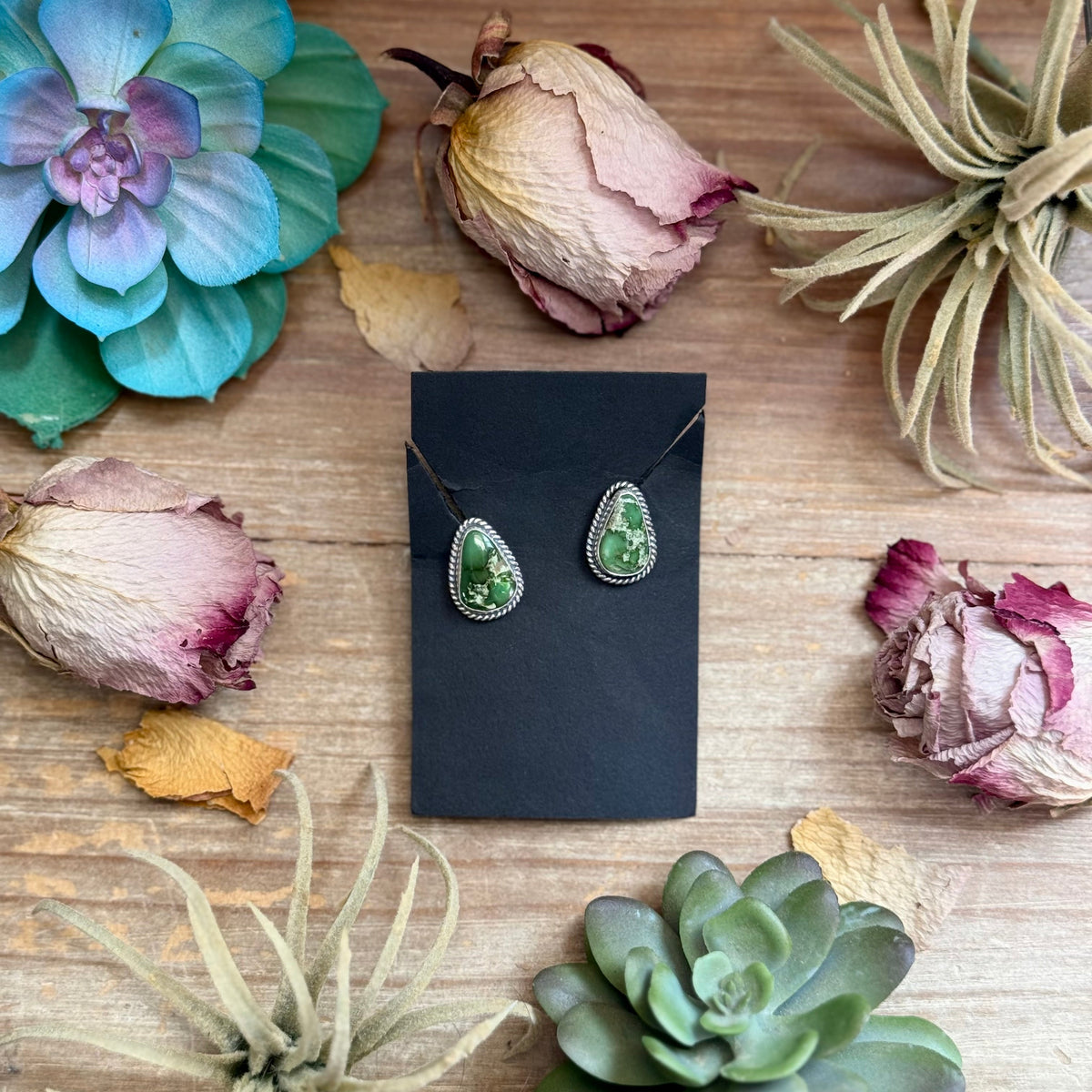 Sonoran Gold Turquoise Stud Earrings by Jason Ogg