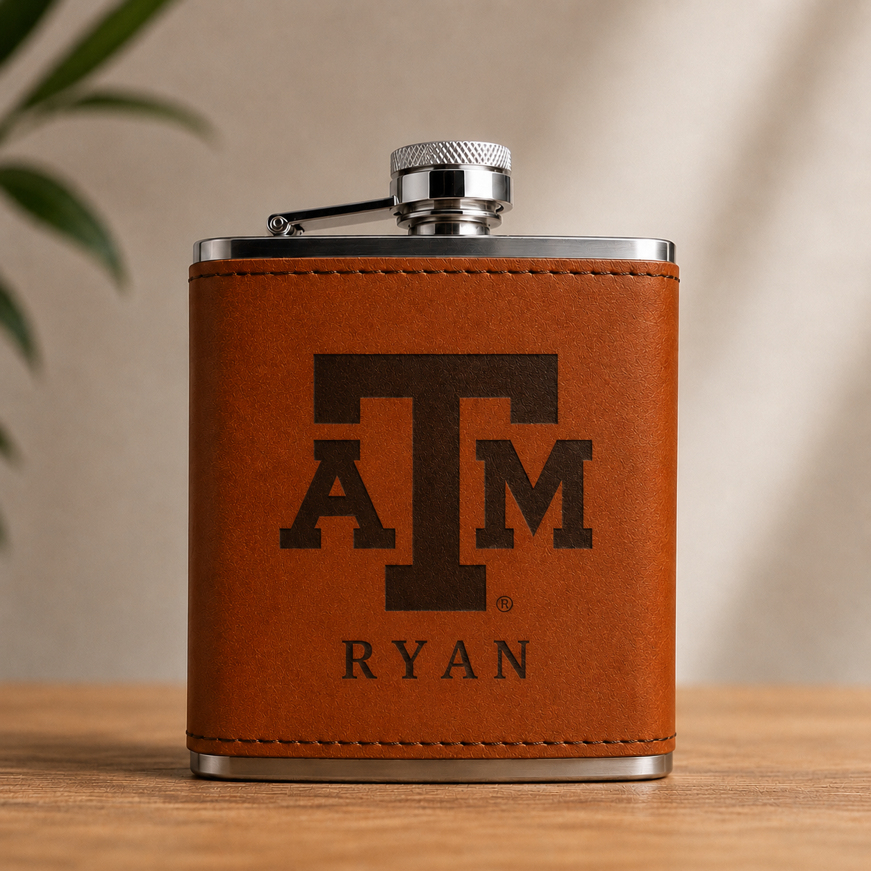 Texas A&amp;M Leather Flask