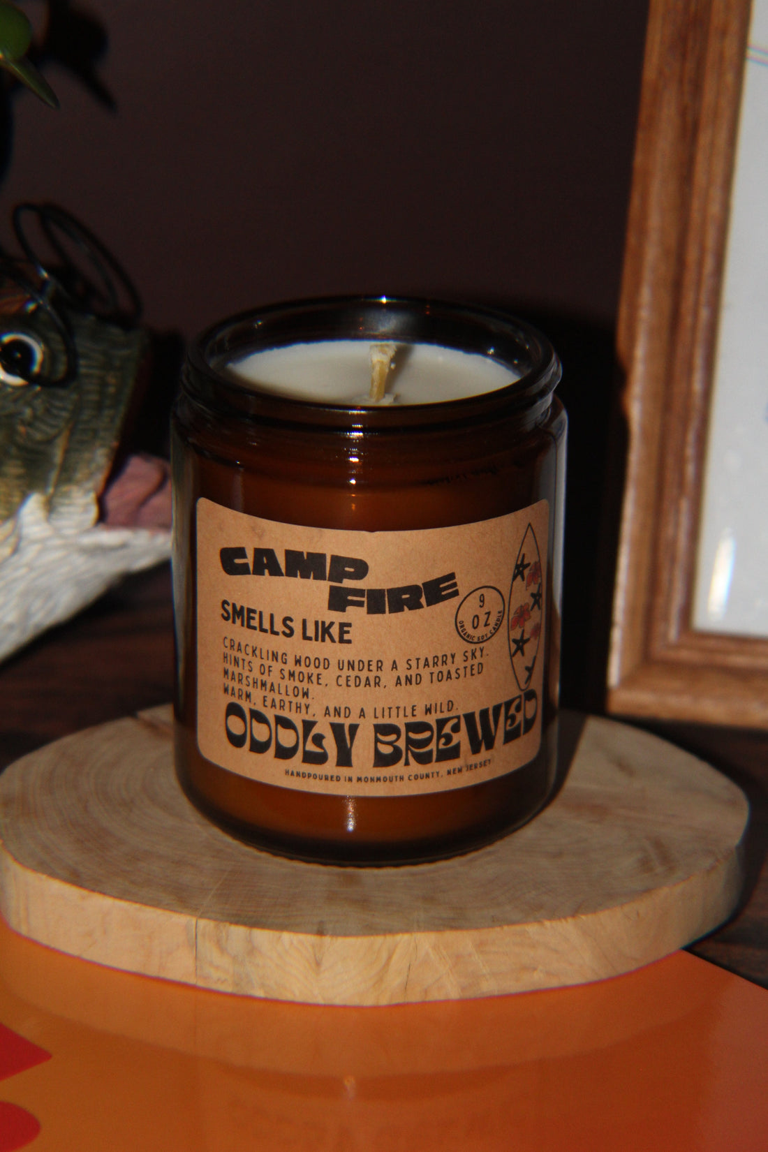 Oddly Brewed Candles Medium 8oz Campfire Soy Candle