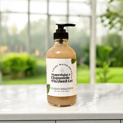 Peppermint and Chamomile Flaxseed Gel for Curly, Wavy, and Coily Hair, Promotes Growth and Soothing