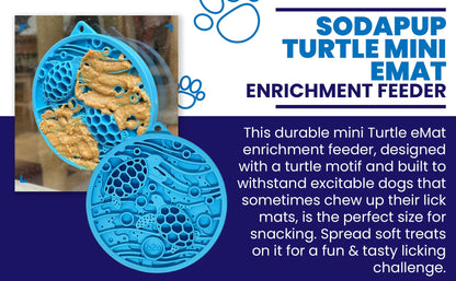 Turtle eMat-Mini Lick Mat with Suction Cups - Small Dogs &amp; Cats | USA