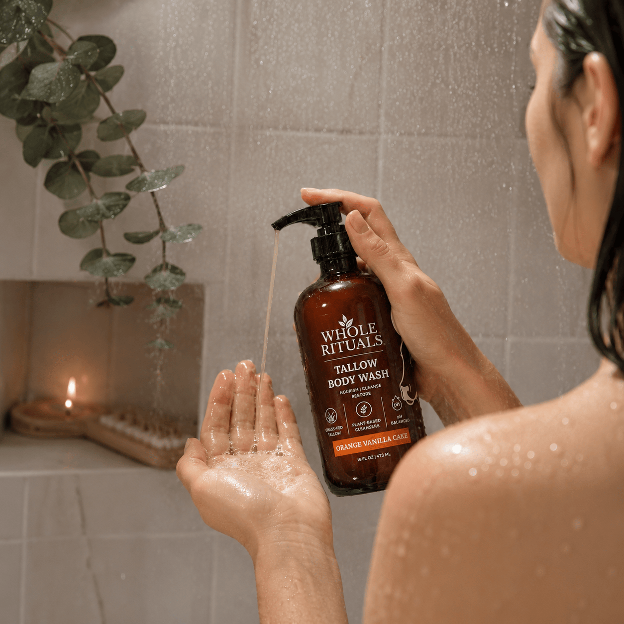 Whole Rituals Body Wash Orange Vanilla Cake Tallow Body Wash – 16 oz