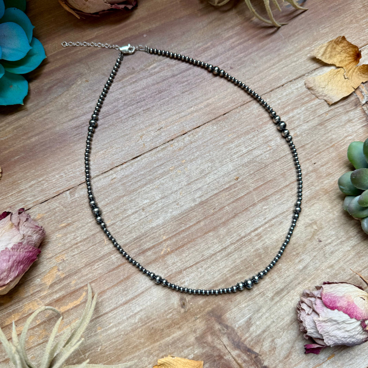 18" Graduated Sterling Silver Pearl Necklace – 3mm