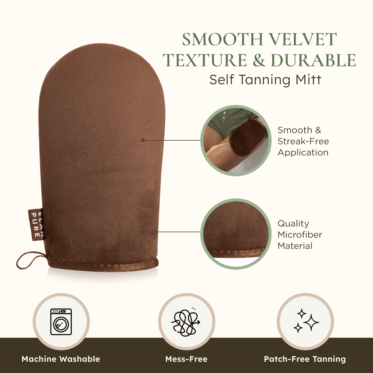 Elan Pure Self-Tanning Products Reusable Tanning Mitt