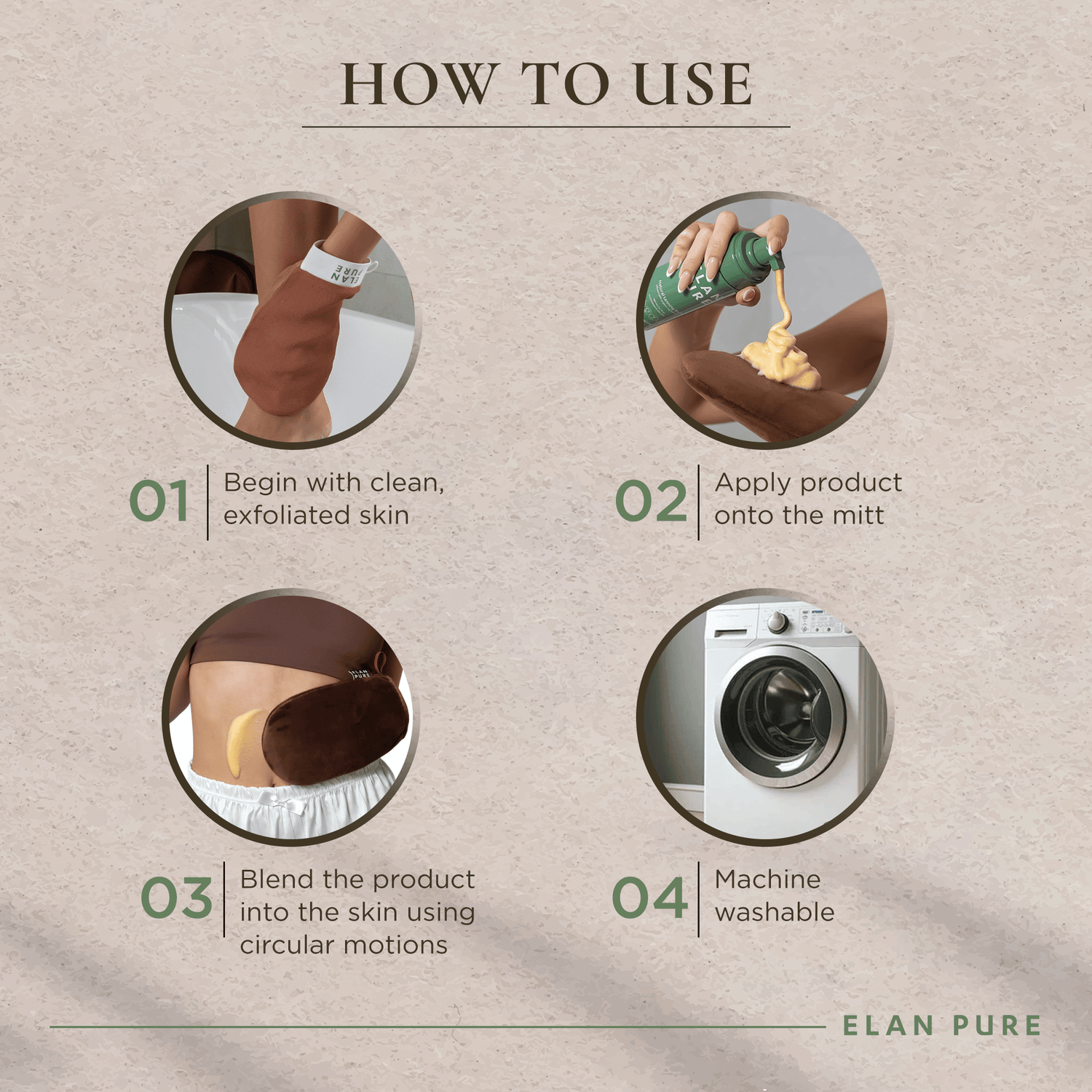 Elan Pure Self-Tanning Products Reusable Tanning Mitt