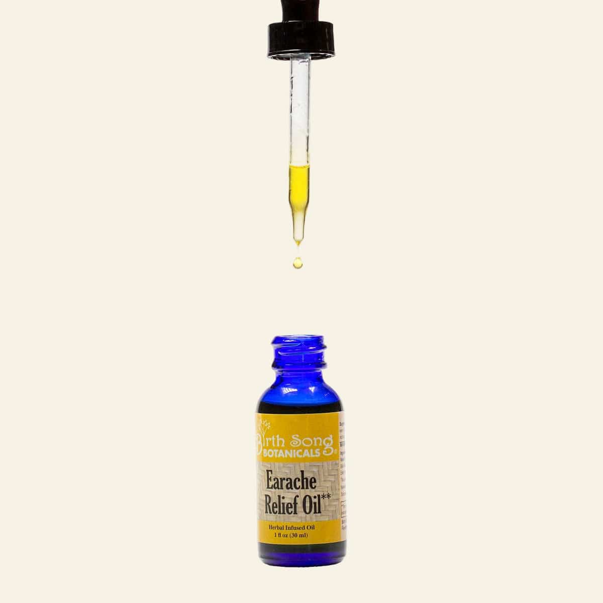 Birth Song Botanicals Co. Tinctures Default Herbal Ear Oil, Natural Ear Drops, Blended with Garlic and Mullein Flowers, for Swimmers and Wax Removal 1 oz.