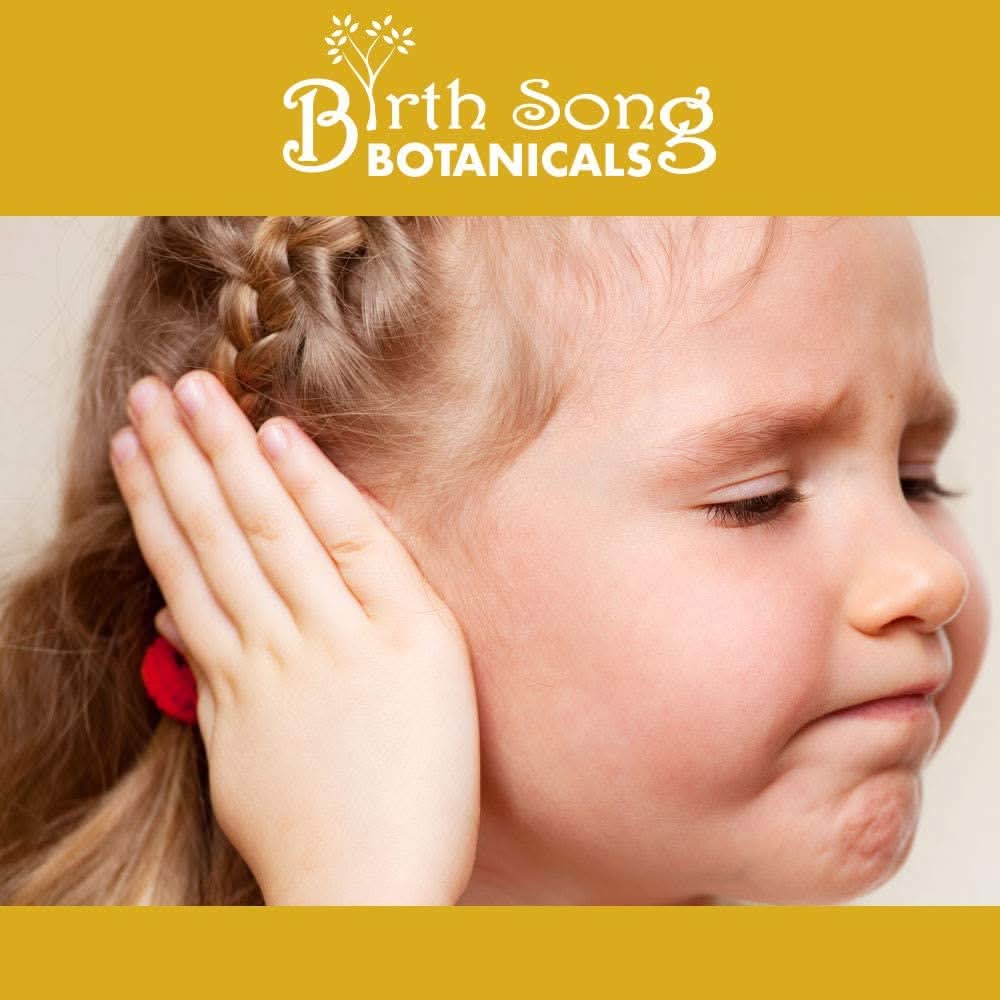 Birth Song Botanicals Co. Tinctures Default Herbal Ear Oil, Natural Ear Drops, Blended with Garlic and Mullein Flowers, for Swimmers and Wax Removal 1 oz.