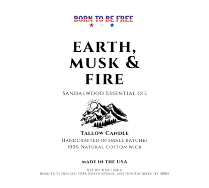 Earth, Musk &amp; Fire Tallow Candle - My American Goods