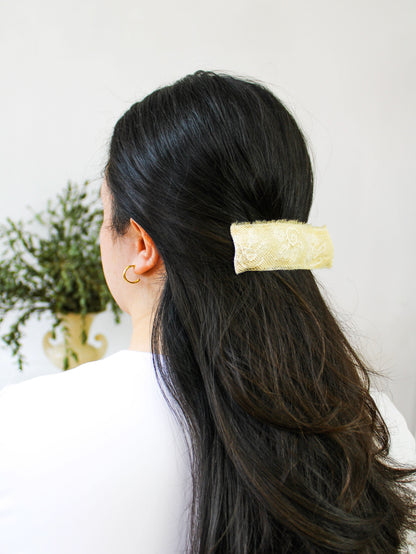 Edith Lace and Linen Hair Clip - My American Goods