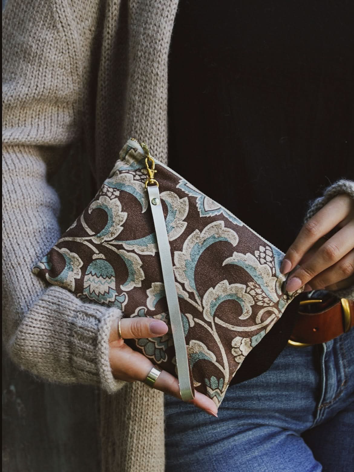 Ash &amp; Rose purse Egyptian Lotus Moleskin Purse