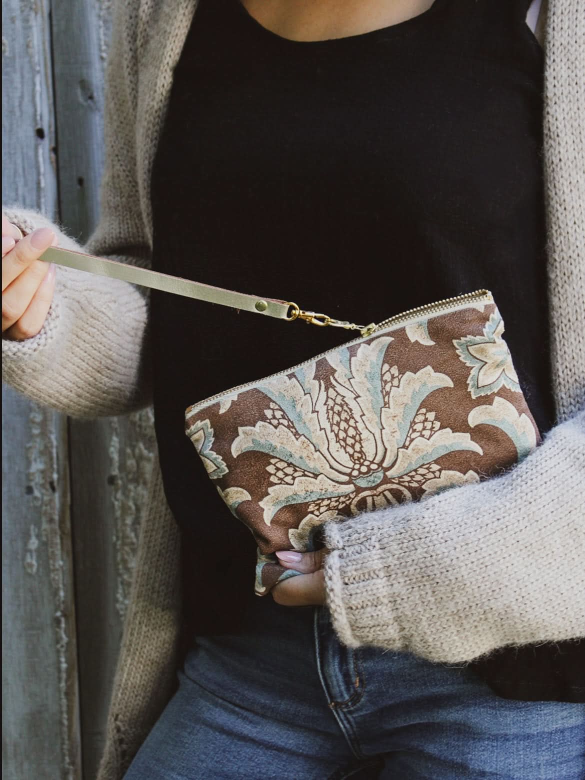 Ash &amp; Rose purse Egyptian Lotus Moleskin Purse