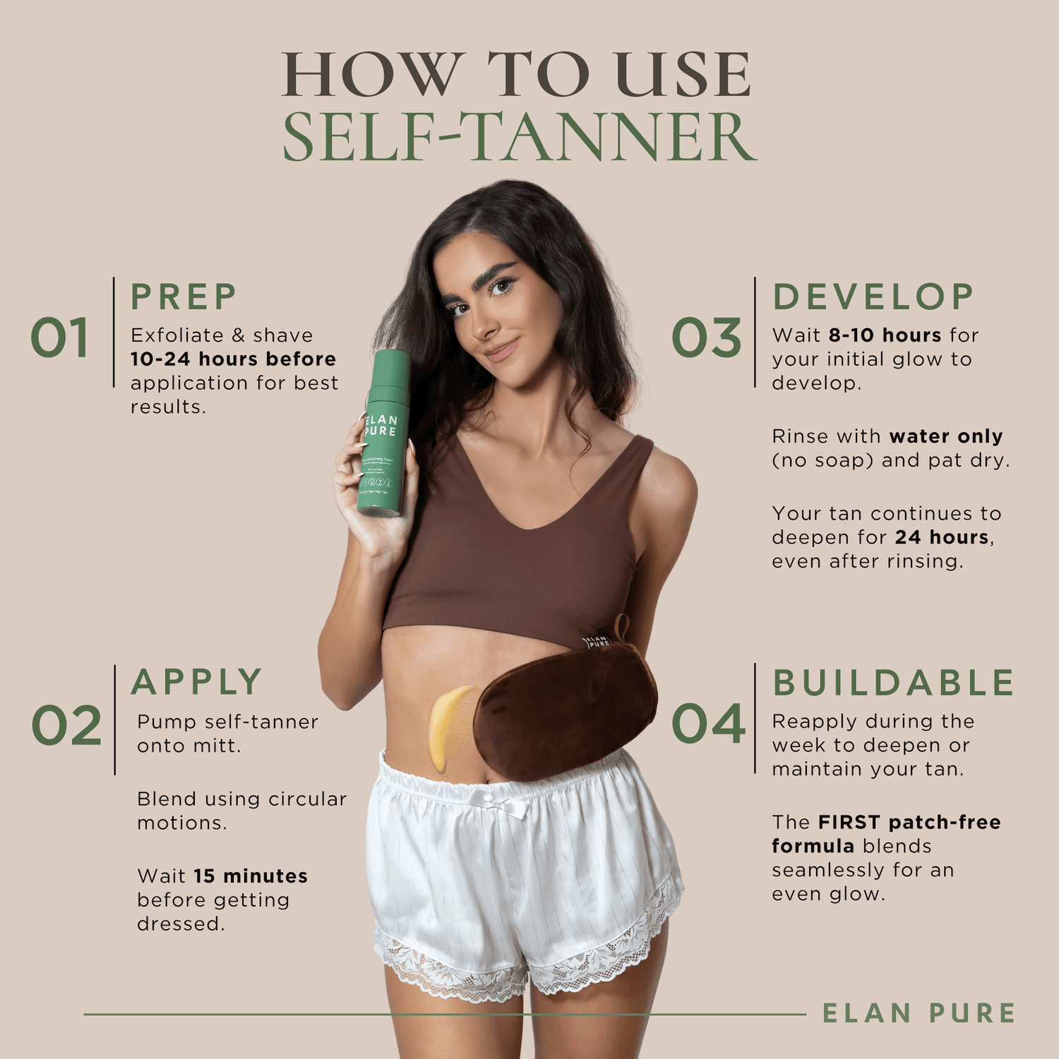 Elan Pure Beauty &amp; Personal Care - Skincare - Tanning Oils &amp; Self-Tanners - Body Self-Tanners Non-Toxic Self-Tanner