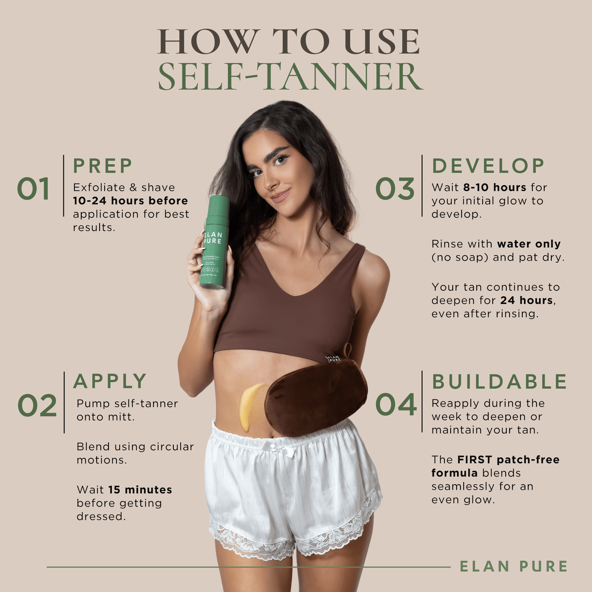 Elan Pure Beauty &amp; Personal Care - Skincare - Tanning Oils &amp; Self-Tanners - Body Self-Tanners Non-Toxic Self-Tanner