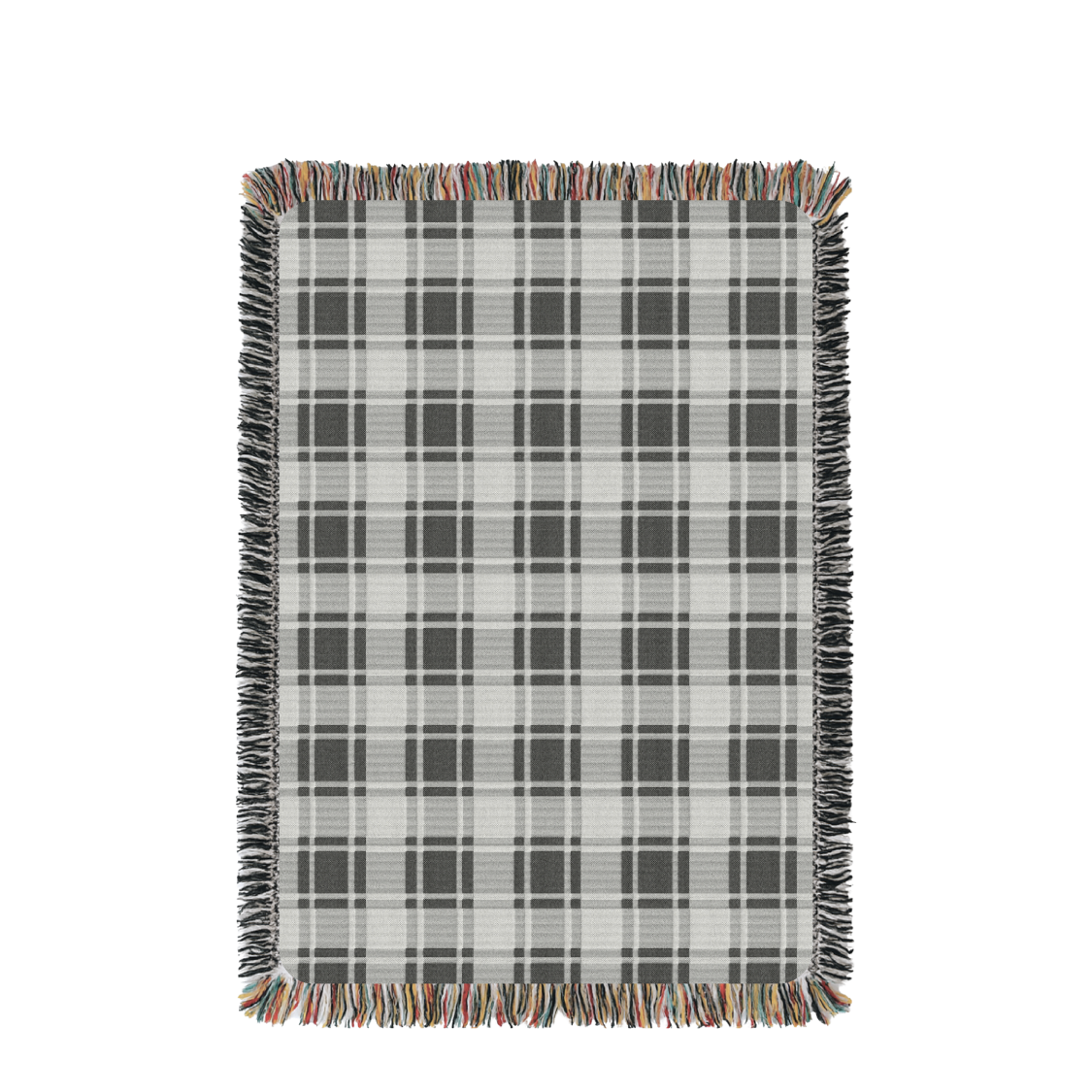 Ellis Graphite Black Plaid Cotton Throw Blanket