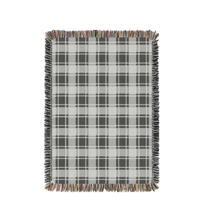 Ellis Graphite Black Plaid Cotton Throw Blanket
