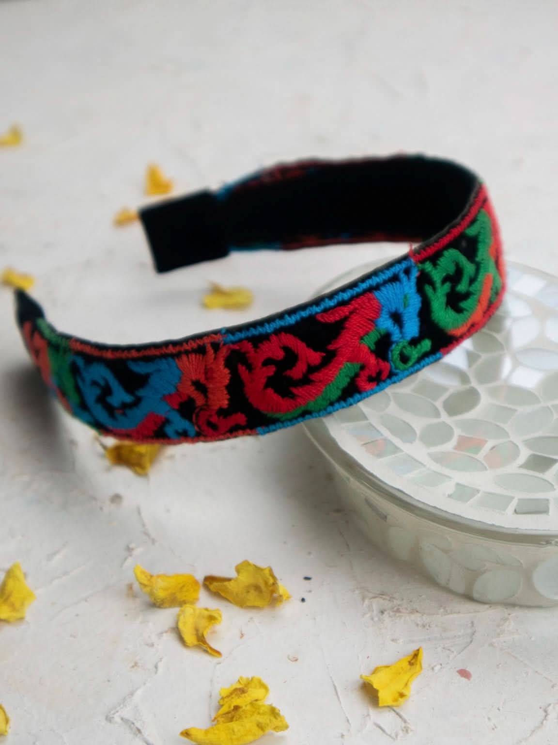 Ash &amp; Rose Headbands Embroidered Dragon Headband