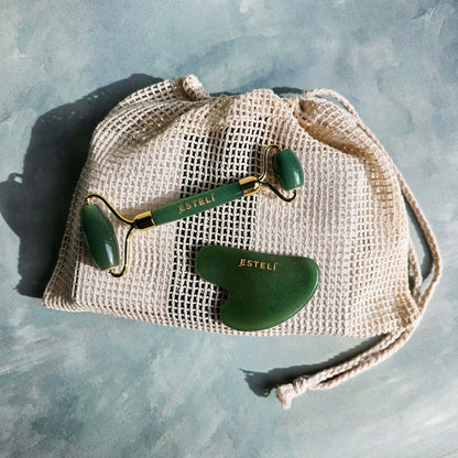 Green Aventurine Roller &amp; Gua Sha Set - My American Goods