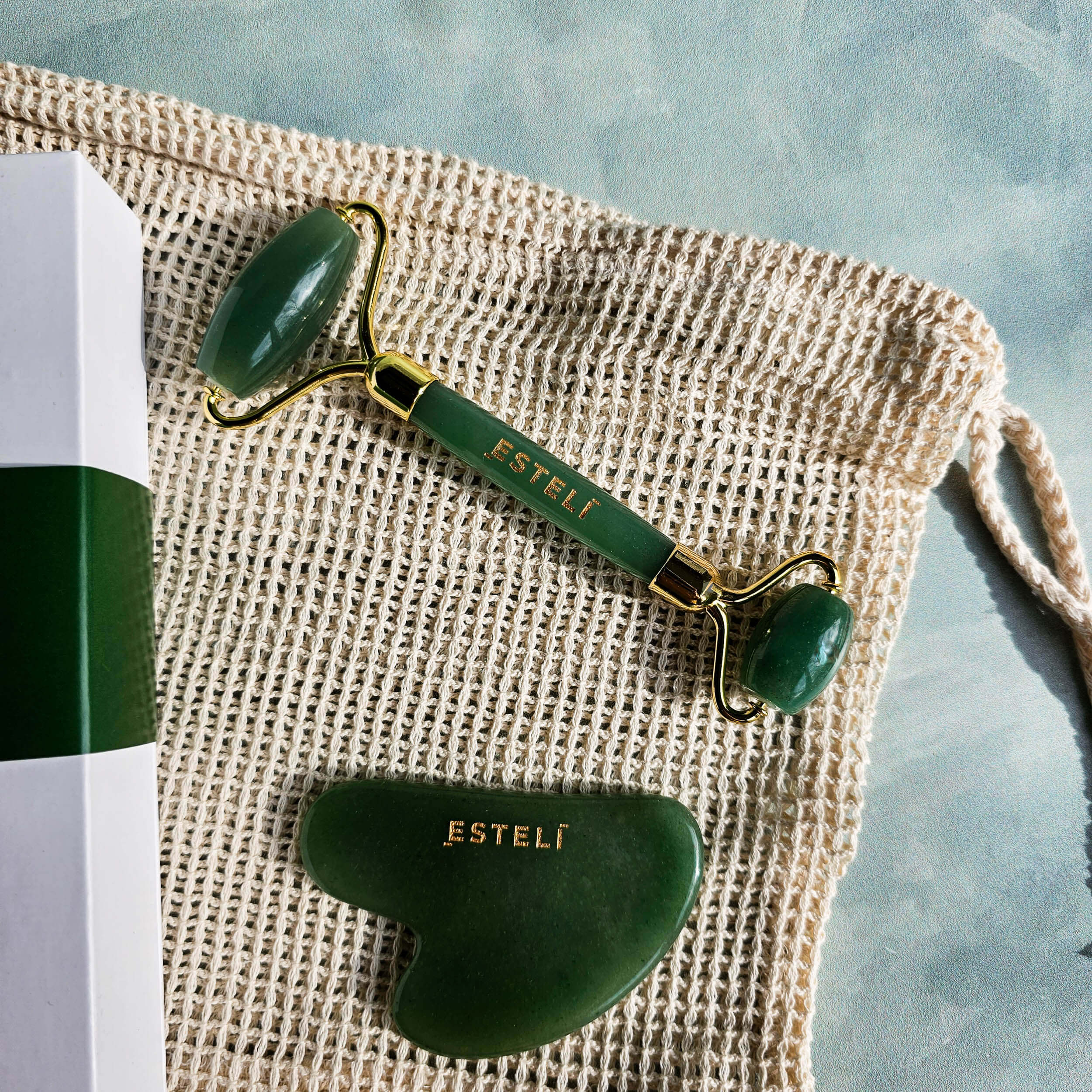 Green Aventurine Roller &amp; Gua Sha Set - My American Goods