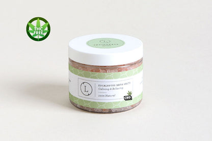 CBD Natural Eucalyptus Bath Salts with CBD, Calming and relaxing (THC free) - My American Goods