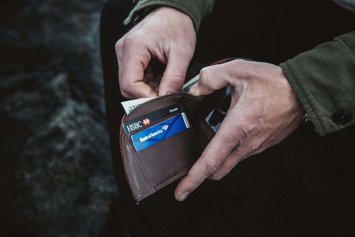 Rogue Industries Wallet Mahogany Football Football Leather Front Pocket Wallet