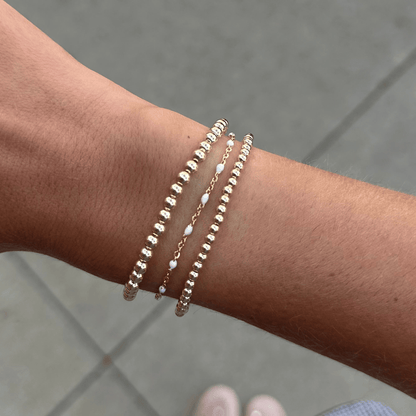 Cuffed by Nano LLC White Daisy + Juno Bracelet Triple Stack