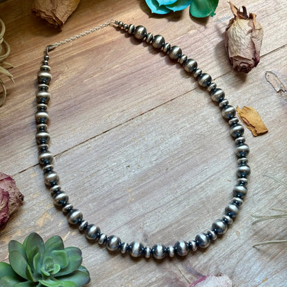 21" Sterling Silver Pearl Statement Necklace – 12mm