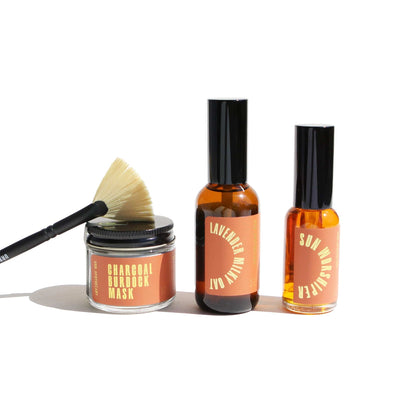 URB APOTHECARY FACE MASK Full Size / Charcoal Burdock Mask / Sun Worshiper Face Serum Facial Spa Bundle