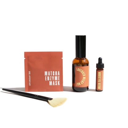 URB APOTHECARY FACE MASK Travel Size / Matcha Enzyme Mask / Green Tea Hemp Face Serum Facial Spa Bundle