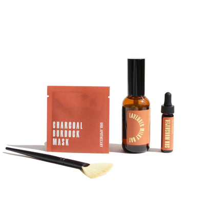 URB APOTHECARY FACE MASK Travel Size / Charcoal Burdock Mask / Sun Worshiper Face Serum Facial Spa Bundle