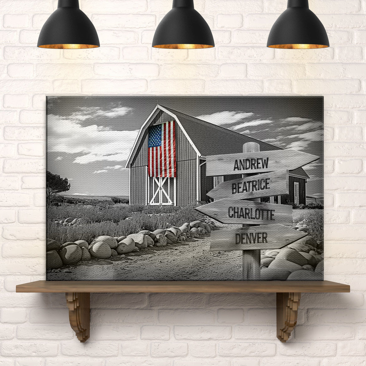 Tailored Canvases Canvas Family Names American Barn Sign