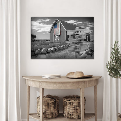 Tailored Canvases Canvas Family Names American Barn Sign