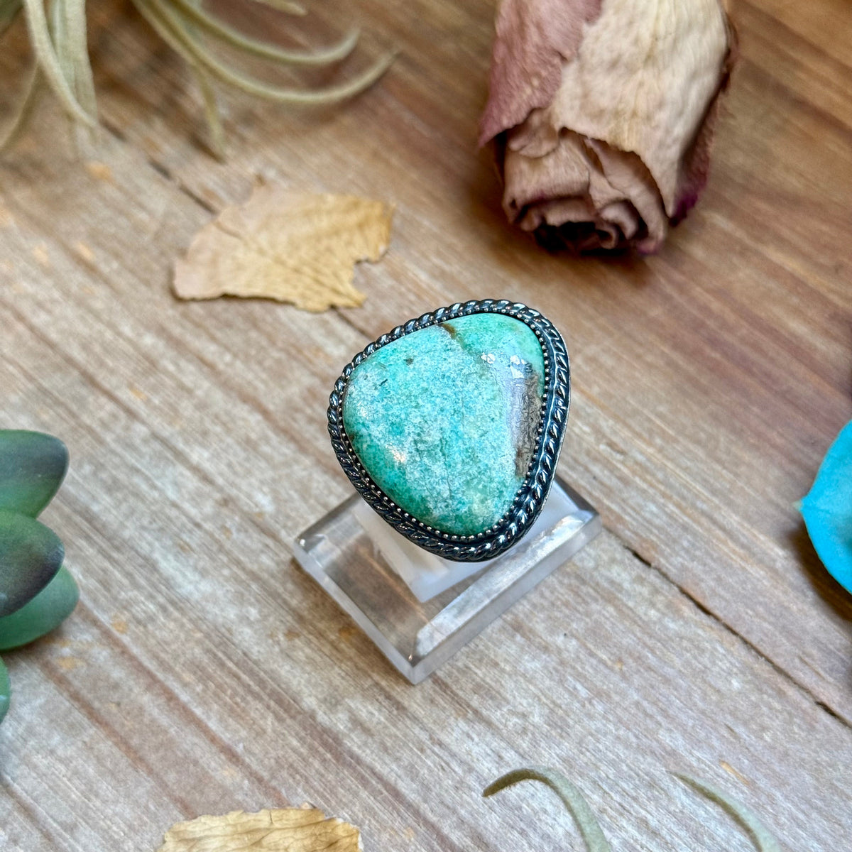 MJ Light Turquoise Freeform Sterling Silver Ring