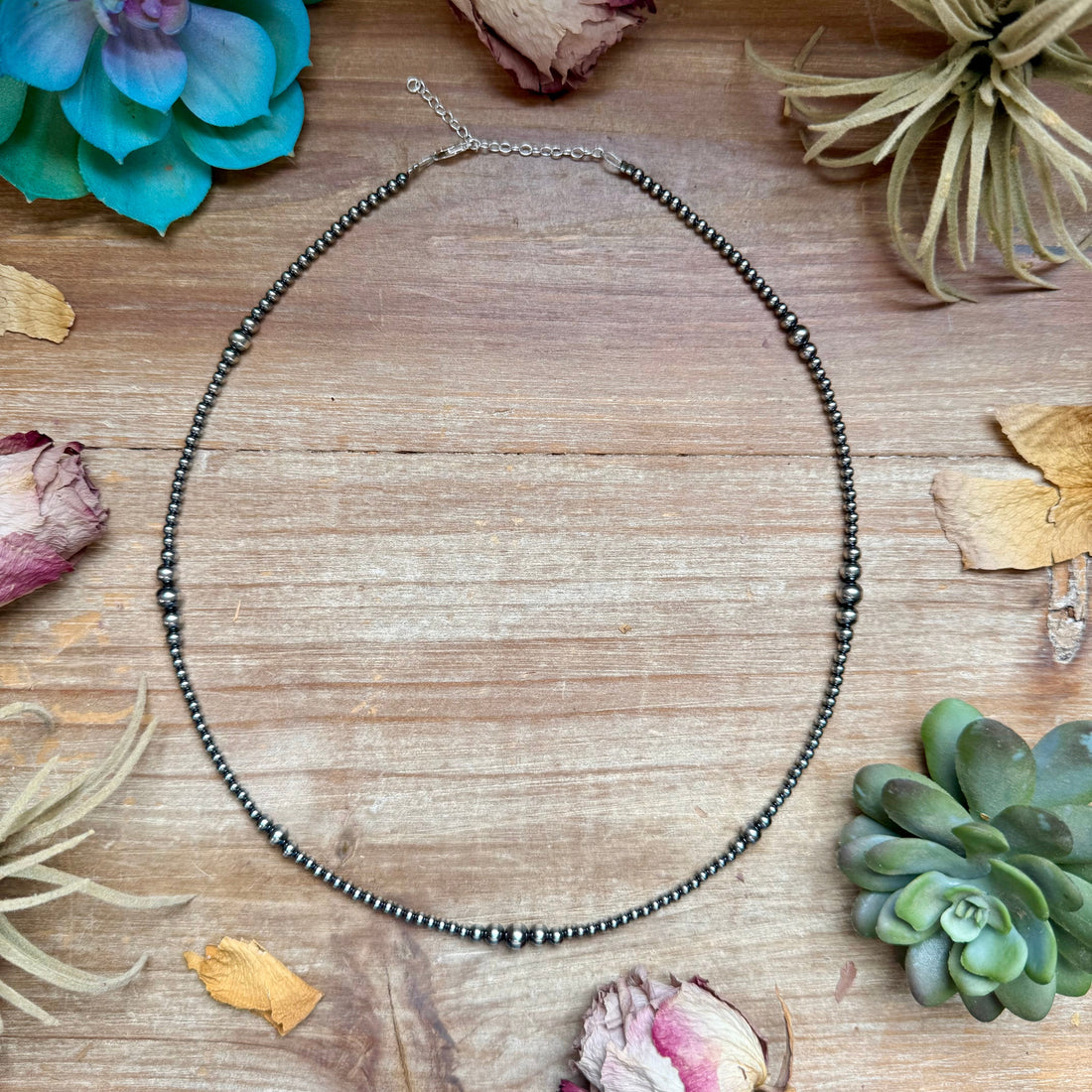 20" Graduated Sterling Silver Pearl Necklace – 3mm