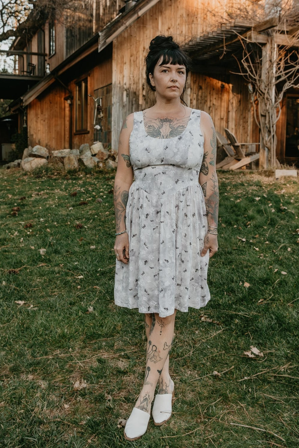 Agnes dress in Lavender Rose Cloud Challis