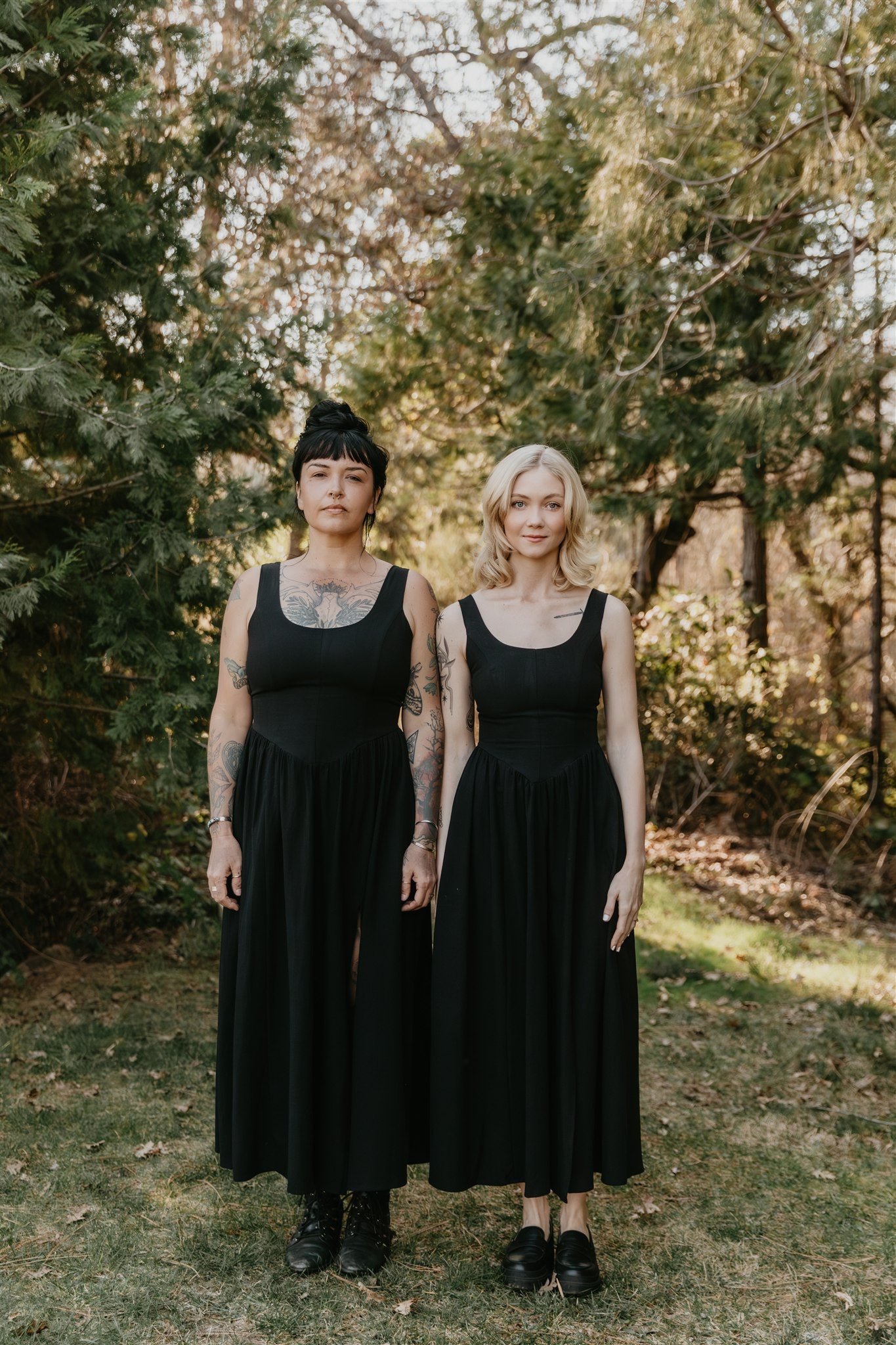 Long Agnes dress in Black Cotton