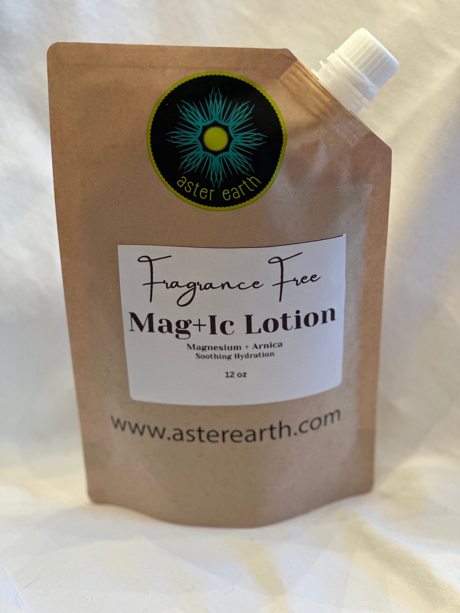 Aster Earth 12 oz / Recyclable Bag Pouch MAG+IC Lotion (Fragrance-Free)