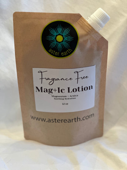 Aster Earth 12 oz / Recyclable Bag Pouch MAG+IC Lotion (Fragrance-Free)