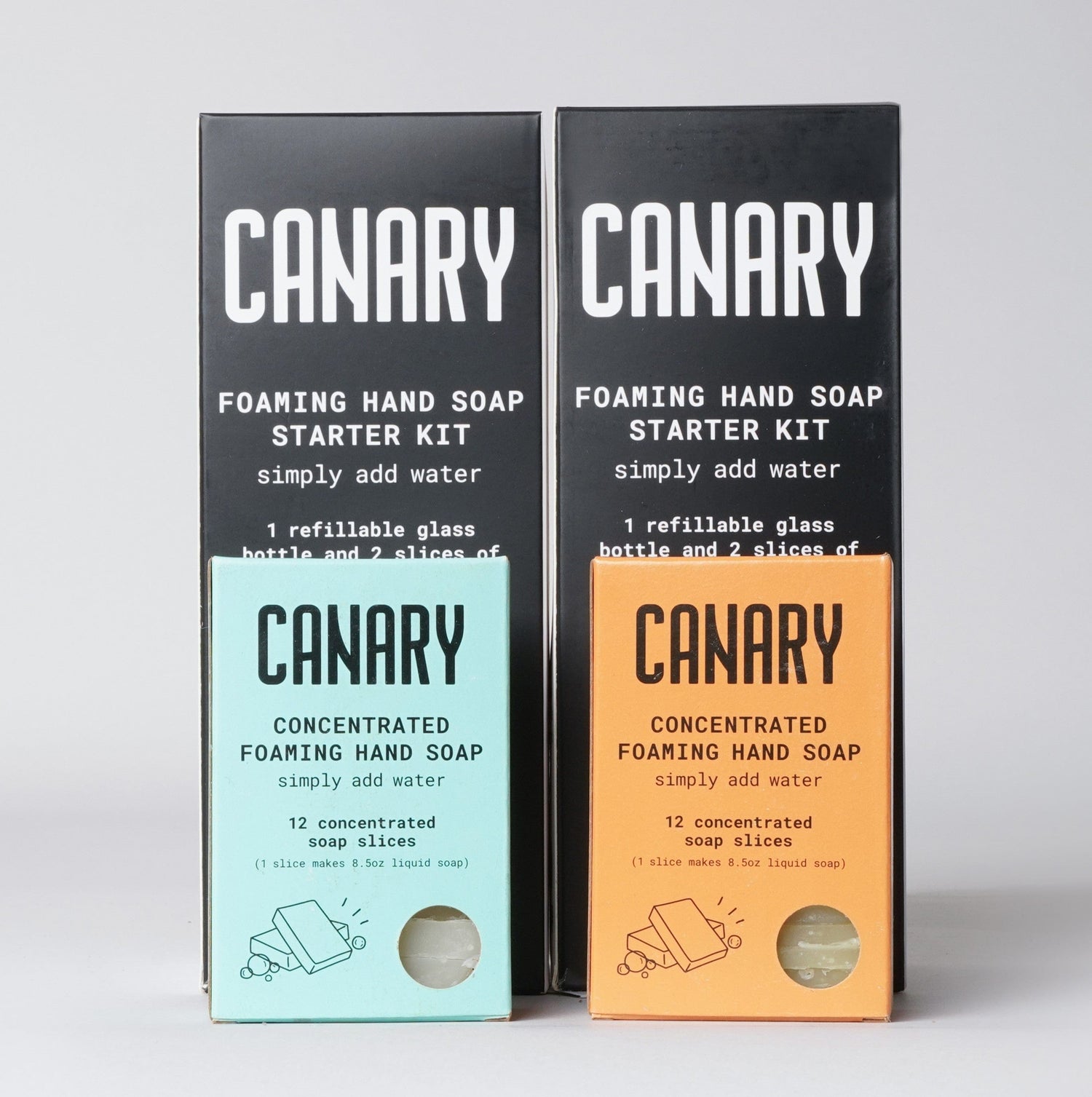 Canary Hand Soap 2 Starter Kits + 12 Slices of Two Scents Concentrated Foaming Hand Soap Bundle