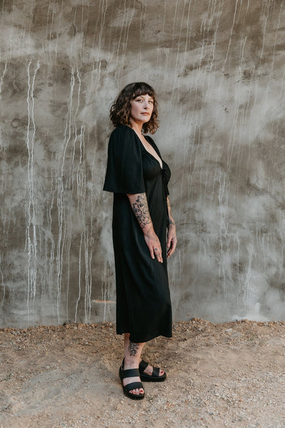 Tyrah Dress in Black Challis