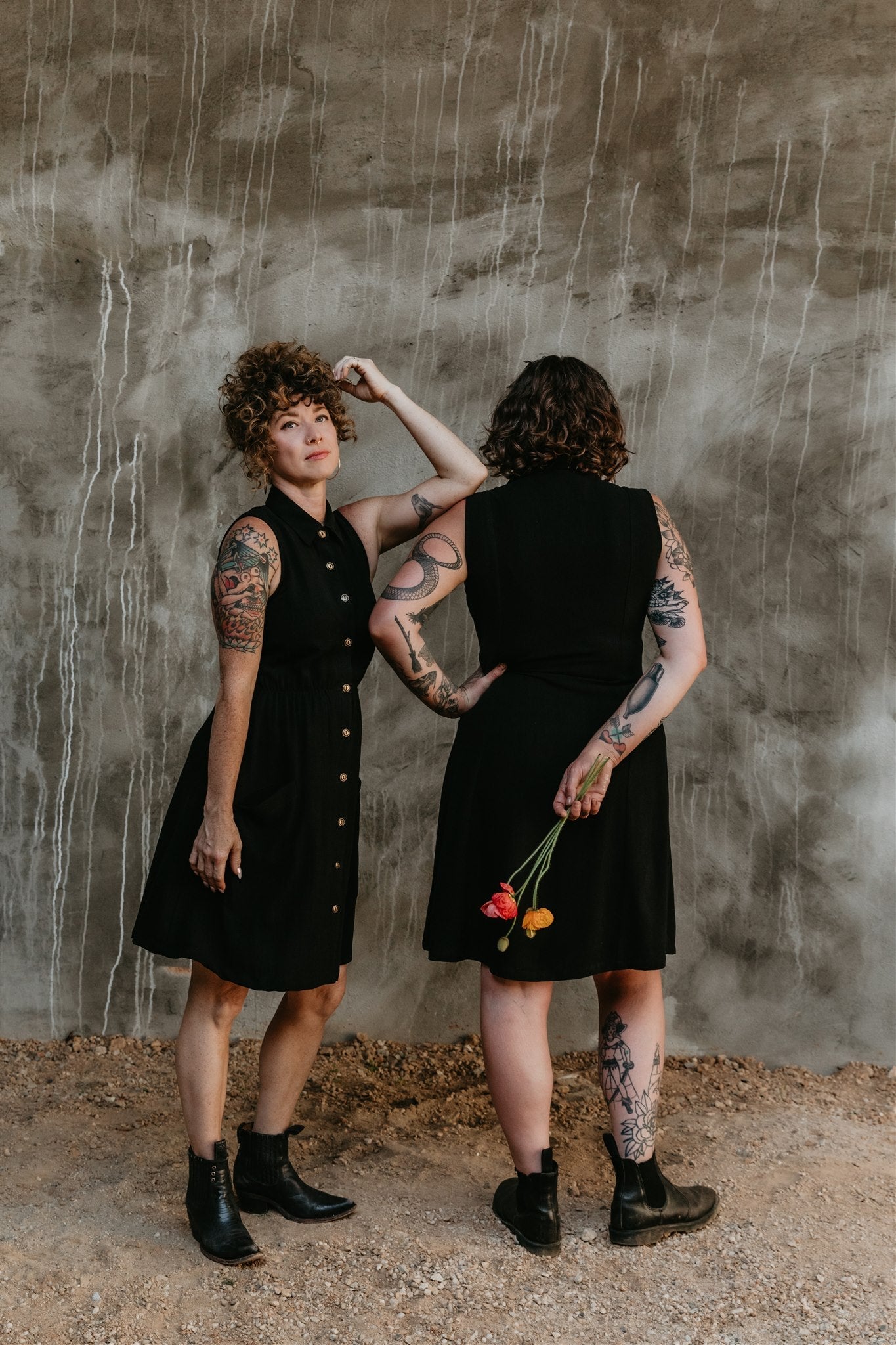 Mona Dress in Black Linen