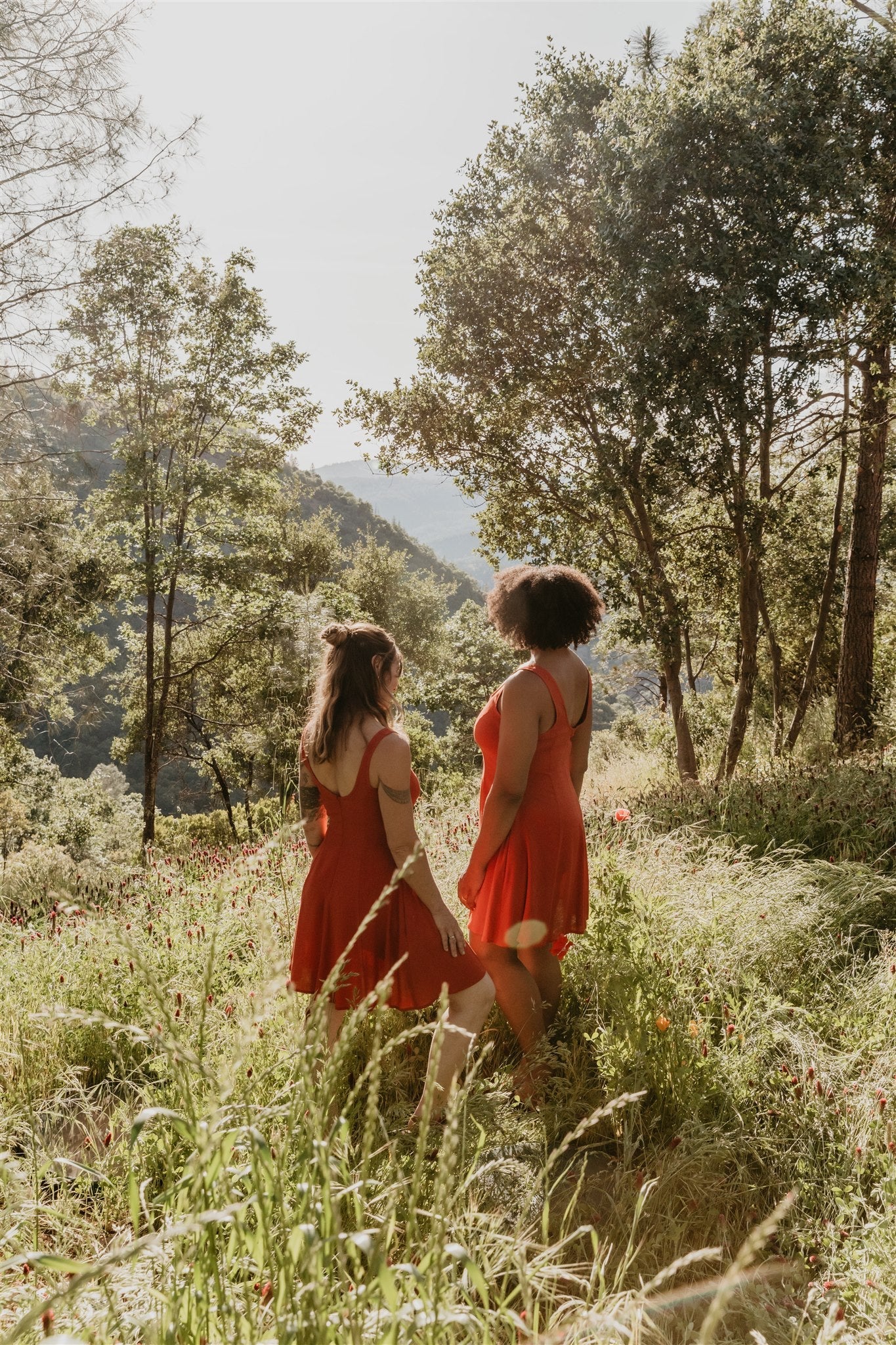Delana Dress in Coral Challis