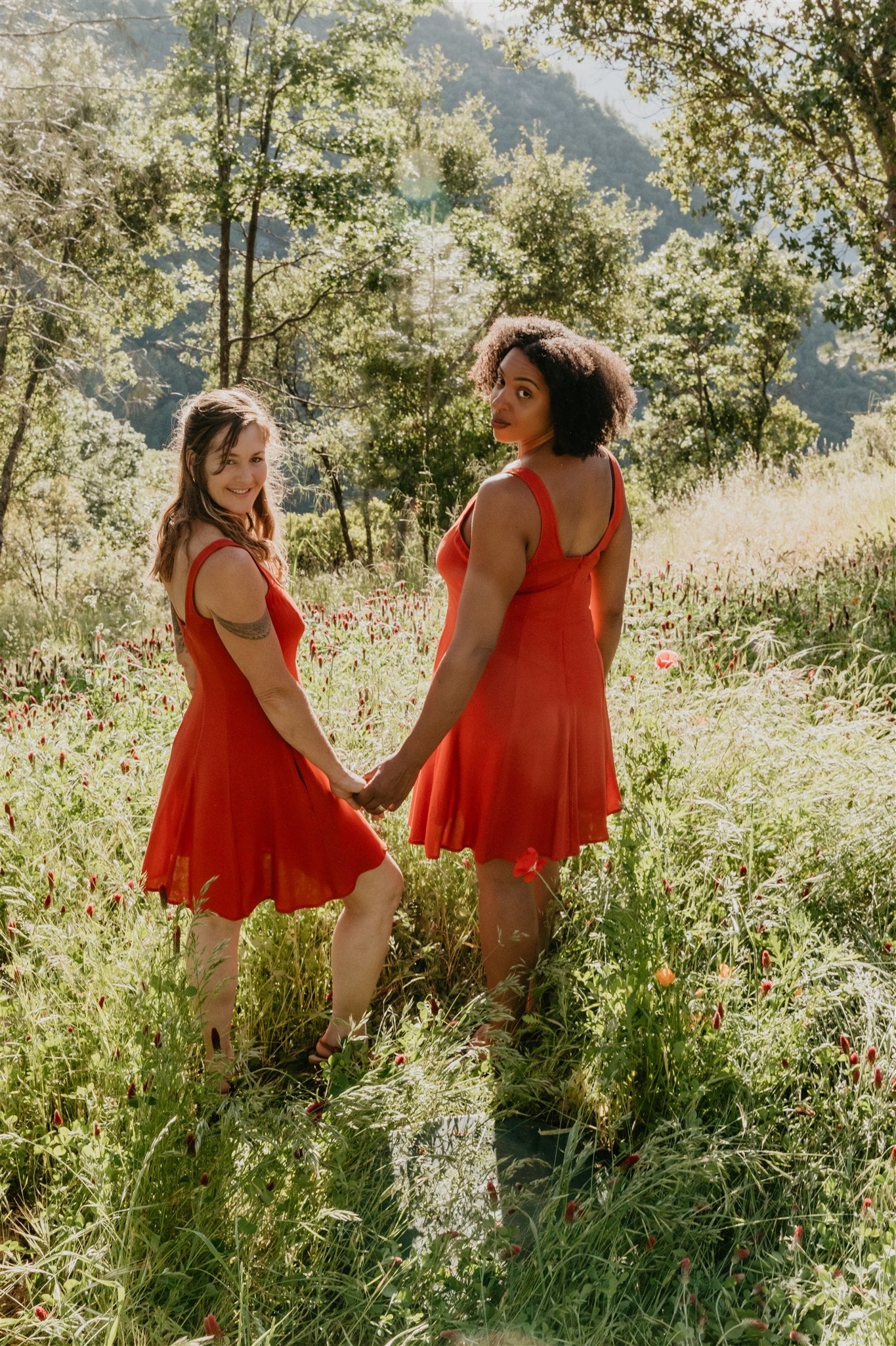 Delana Dress in Coral Challis