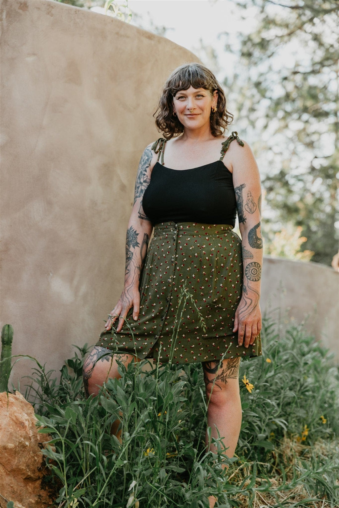 Field Day Top Minnie Top in Black Cotton Knit